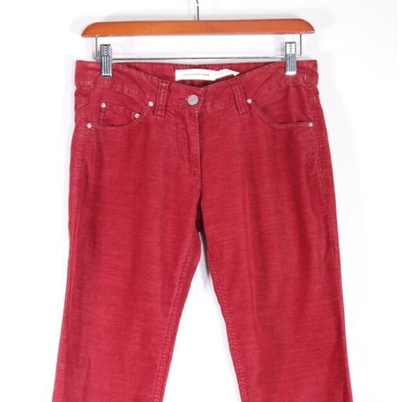 Isabel Marant Étoile Women's 36 Red N1501 Micro Corduroy Skinny Trousers Jeans - Picture 2 of 10
